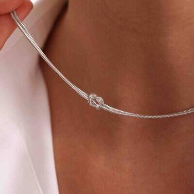 Titanium Steel Knotted Necklace - Clothes For Her Online Store