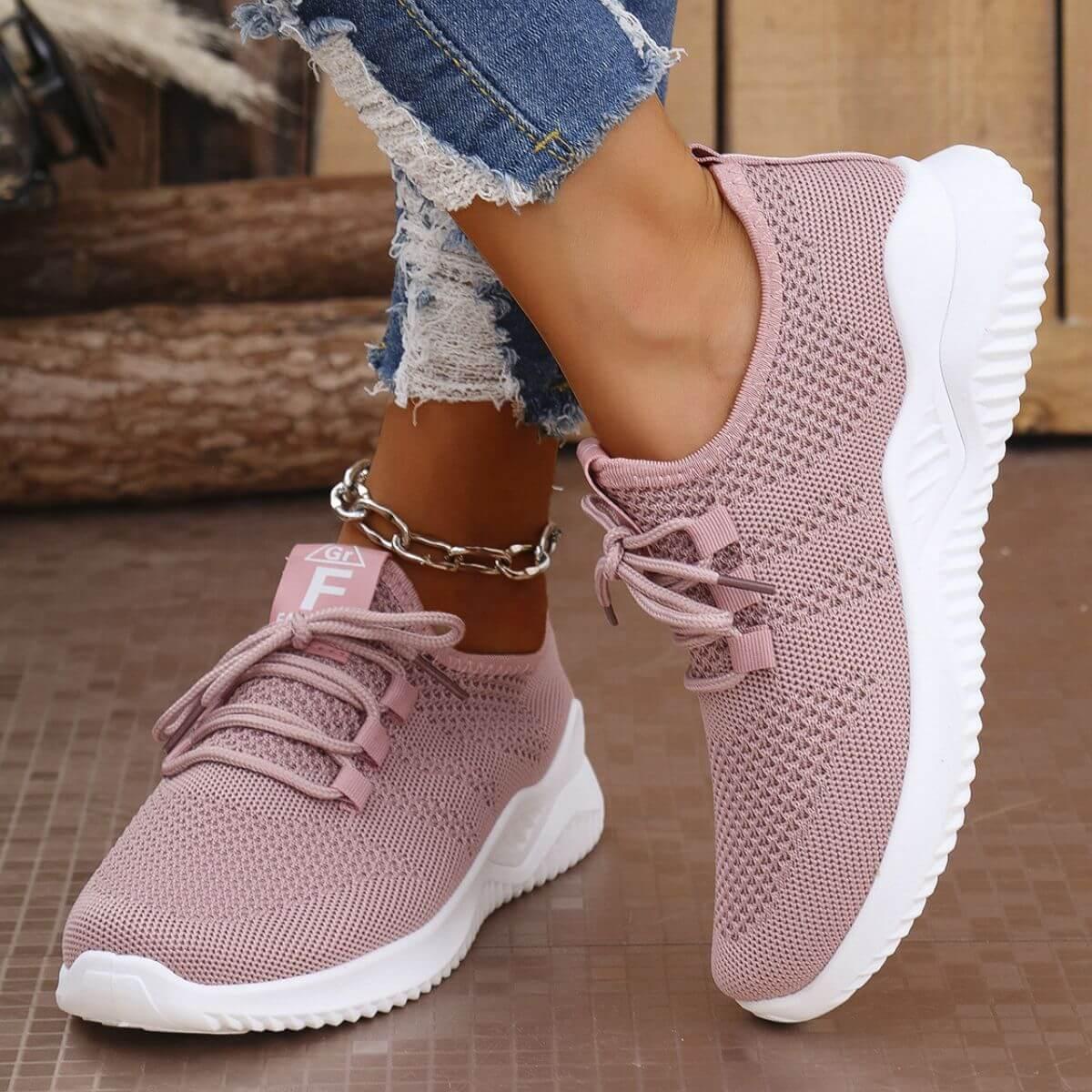 Breathable Mesh Lace Up Athletic - Clothes For Her Online Store
