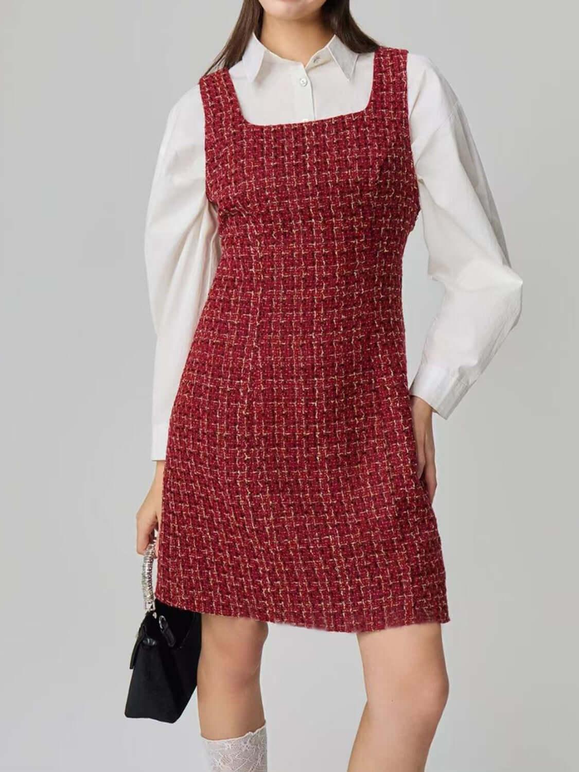 Square Neck Wide Strap Dress - Clothes For Her Online Store