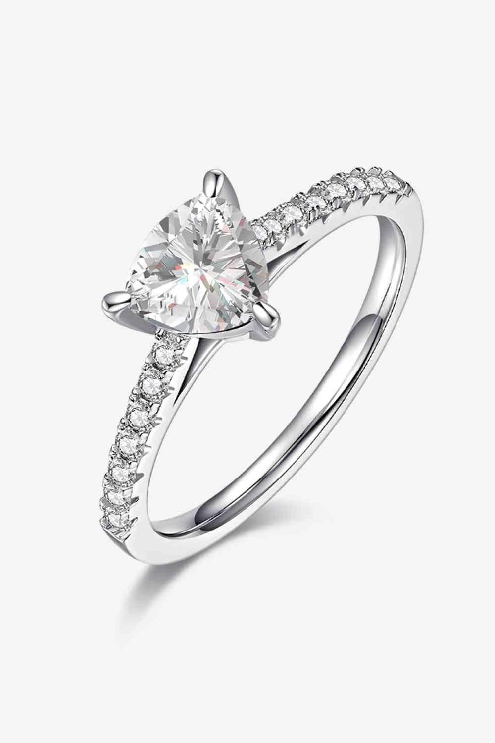 1 Carat Moissanite Triangle 925 Sterling Silver Ring - Clothes For Her Online Store