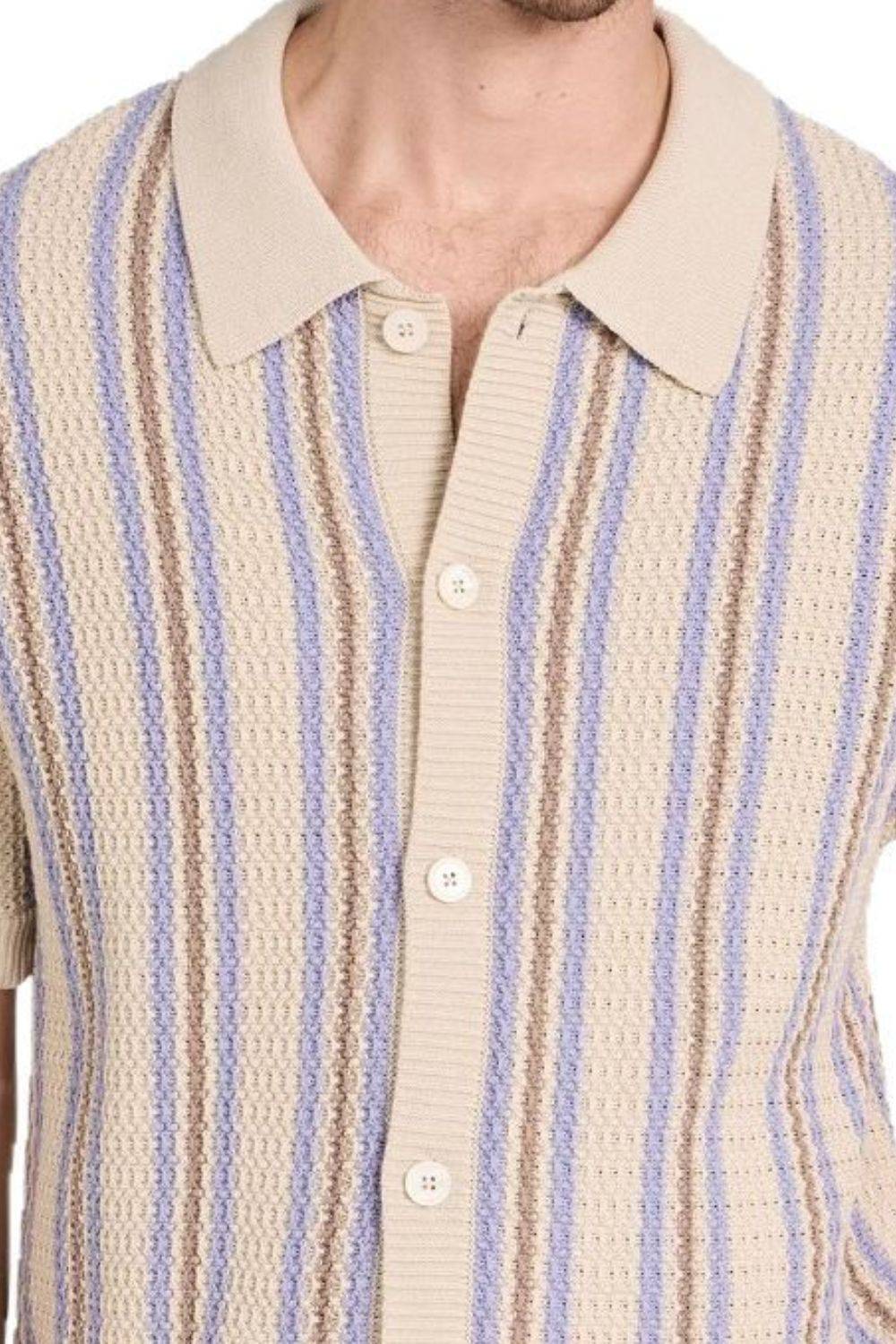 Men's Plus Size Striped Button Down Short Sleeve Shirt - Clothes For Her Online Store
