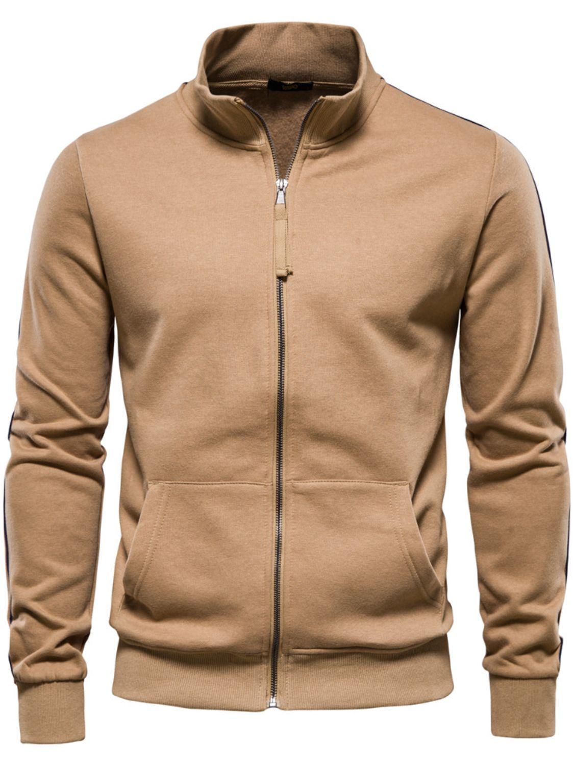 Men's Zip Up Long Sleeve Sweatshirt - Clothes For Her Online Store