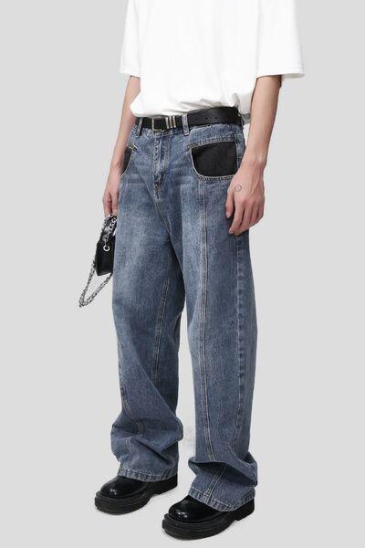 Mid Rise Waist Jeans with Pockets - Clothes For Her Online Store