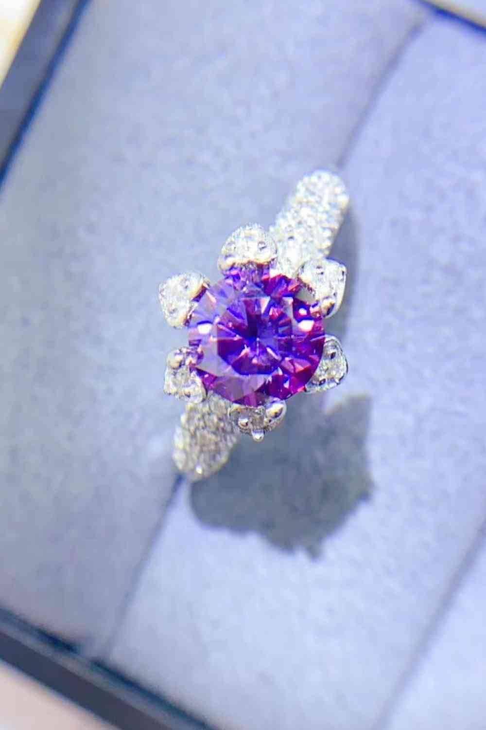 1 Carat Moissanite 925 Sterling Silver Ring - Clothes For Her Online Store