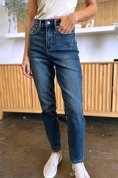 Judy Blue Full Size Tummy Control High Waist Slim Jeans - Clothes For Her Online Store