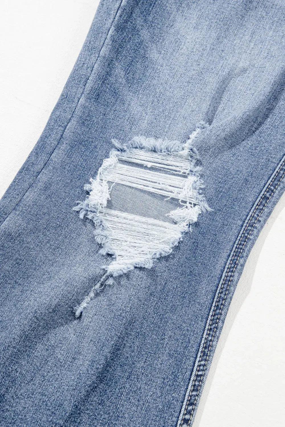 Distressed Raw Hem Bootcut Jeans - Clothes For Her Online Store