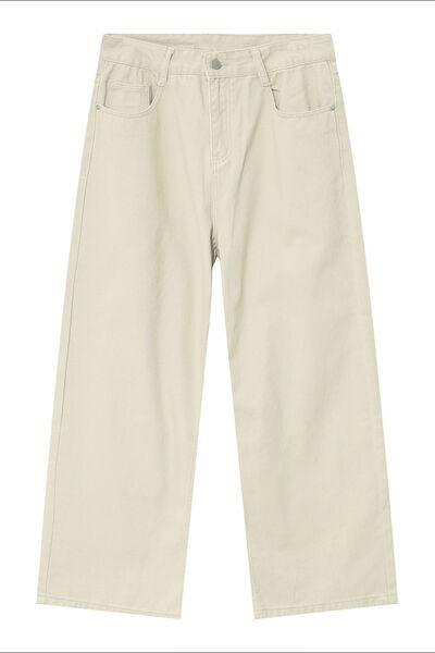 Pocketed Wide Leg Men's Jeans - Clothes For Her Online Store