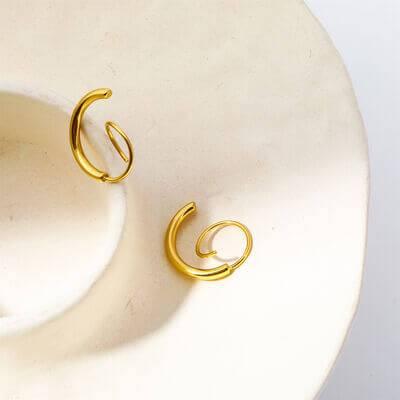 Stainless Steel Spiral Earrings - Clothes For Her Online Store