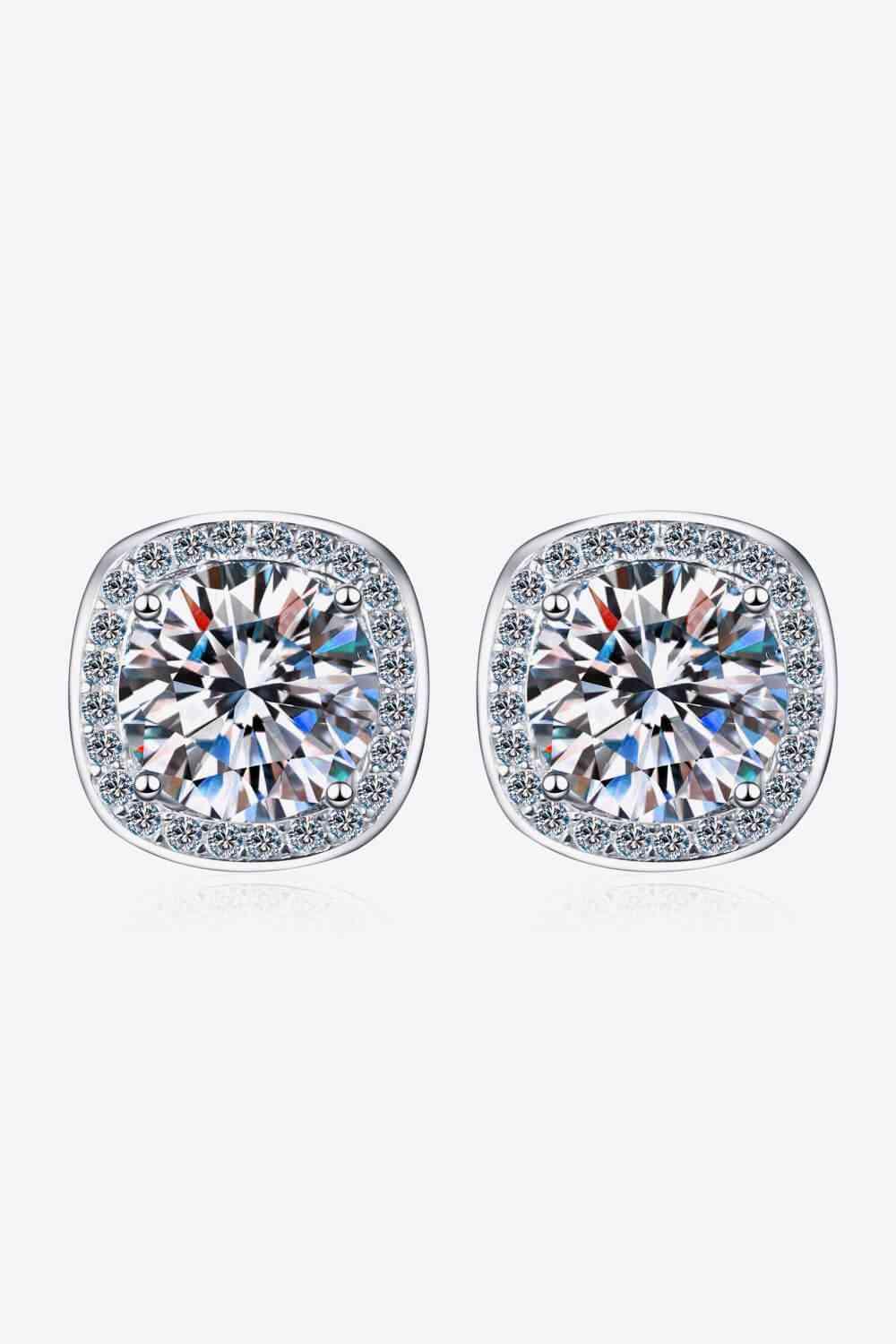 Let Me Love You 1 Carat Moissanite Stud Earrings - Clothes For Her Online Store