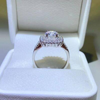 2 Carat Moissanite 925 Sterling Silver Ring - Clothes For Her Online Store