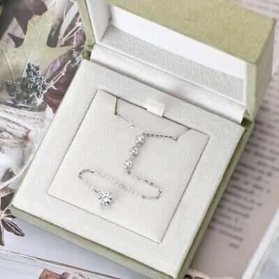 1.3 Carat Moissanite 925 Sterling Silver Drop Necklace - Clothes For Her Online Store
