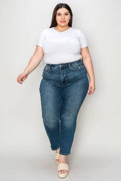 Judy Blue Full Size Tummy Control High Waist Slim Jeans - Clothes For Her Online Store