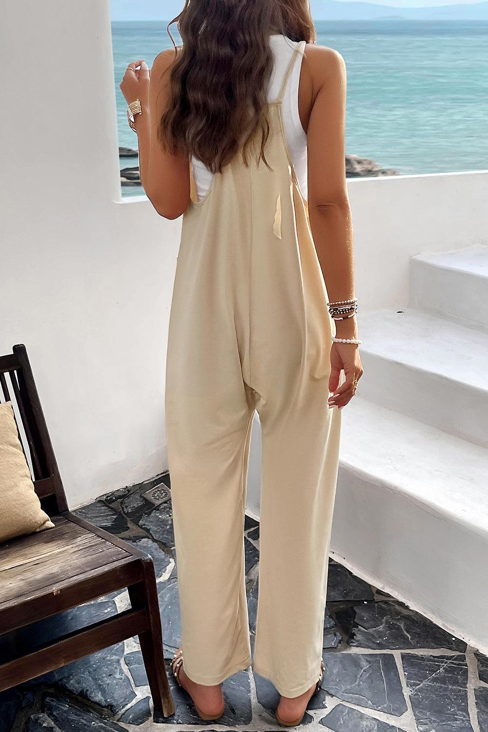 Devine Pocketed Spaghetti Strap Overalls - Clothes For Her Online Store