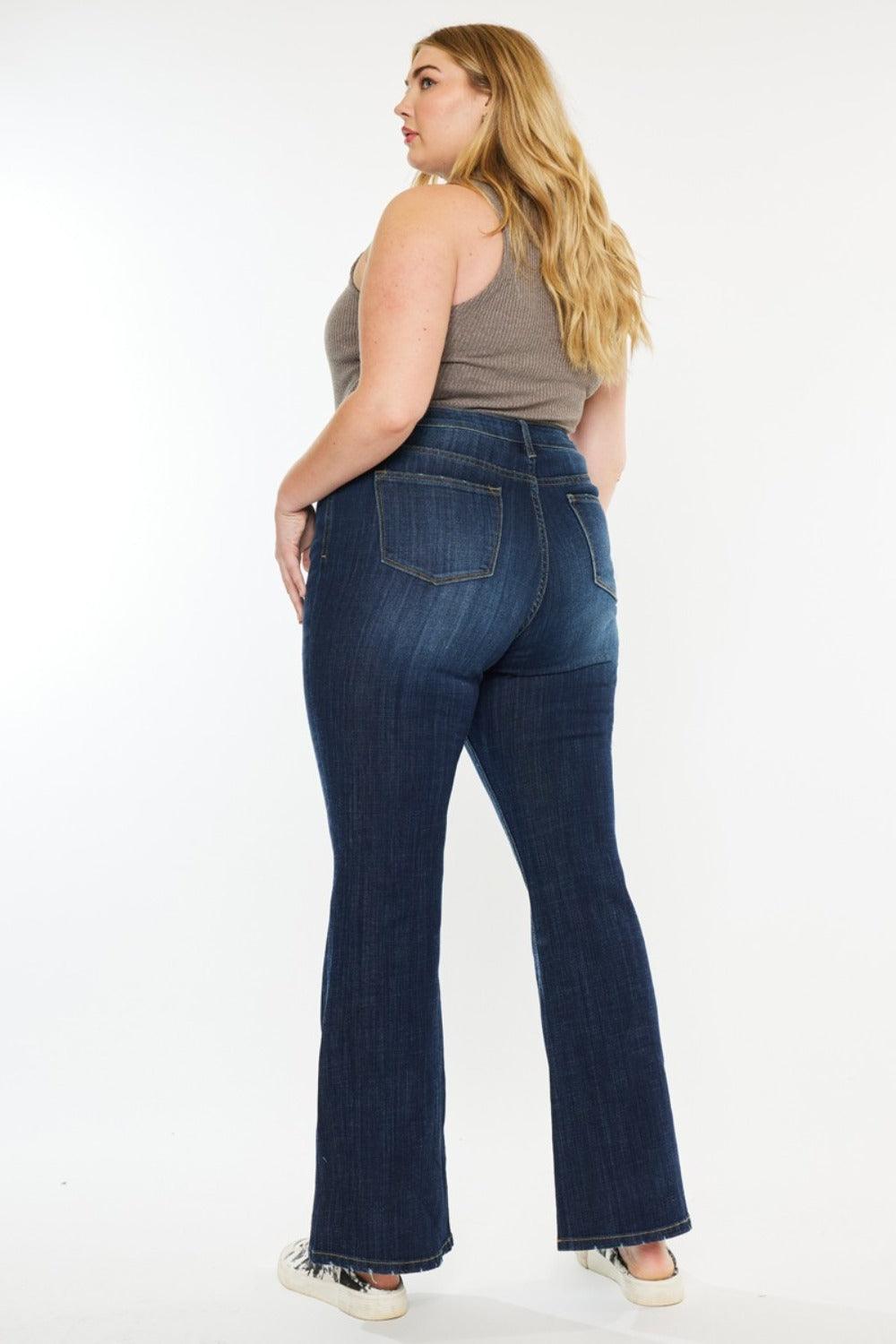 Kancan Full Size Mid Rise Flare Jeans - Clothes For Her Online Store