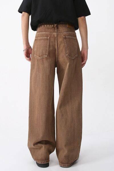 Wide Leg Jeans with Pockets - Clothes For Her Online Store