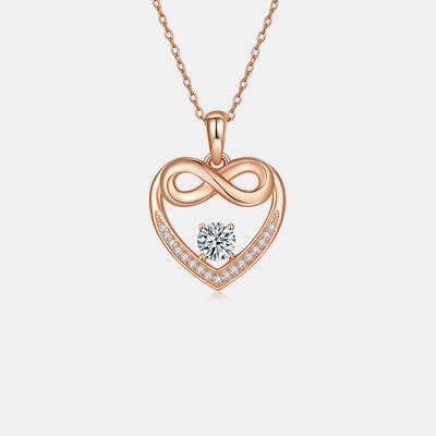 Moissanite 925 Sterling Silver Heart Necklace - Clothes For Her Online Store
