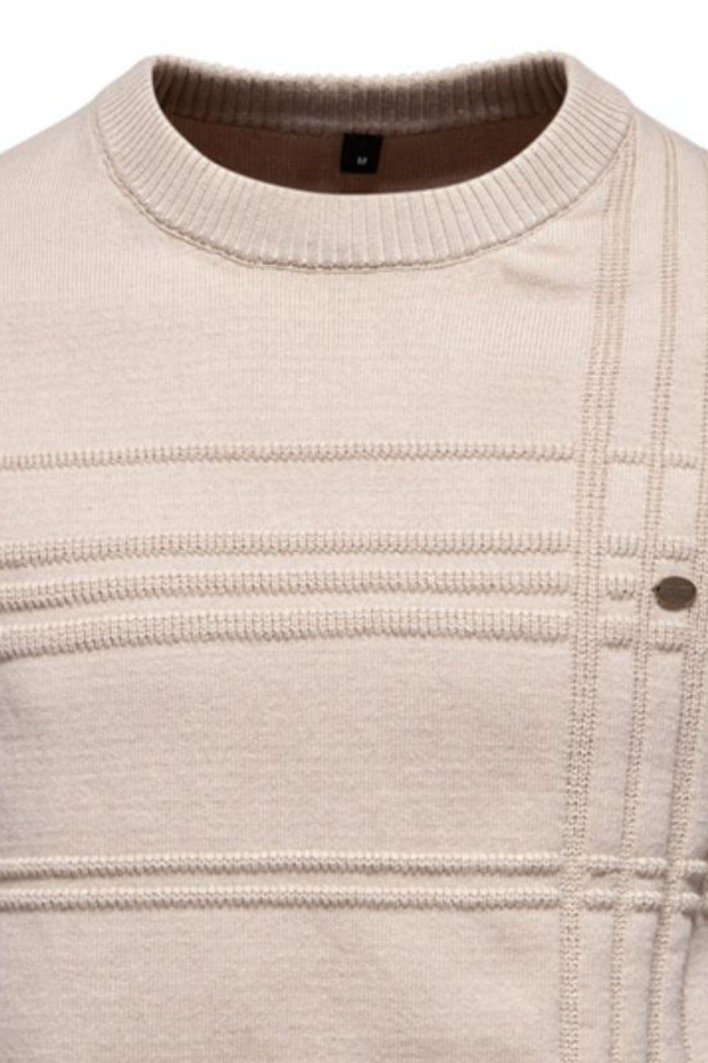 Men's Round Neck Striped Sweater - Clothes For Her Online Store