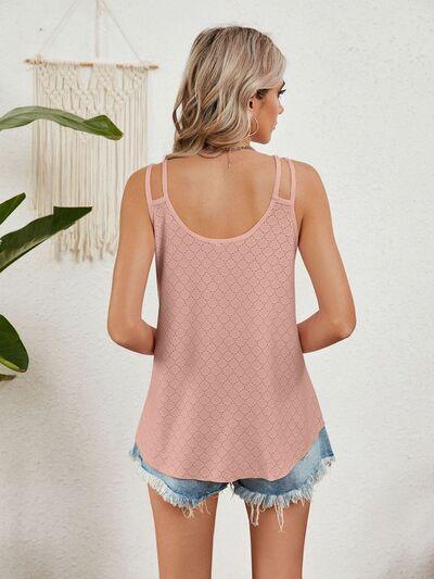 Florira Cutout Eyelet Tank - Clothes For Her Online Store