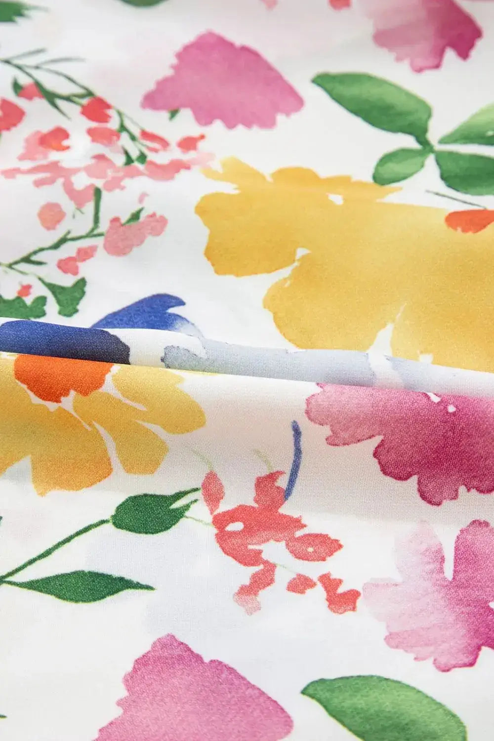 Floral Boxy Fit Ruffled Short Sleeve Blouse - Clothes For Her Online Store