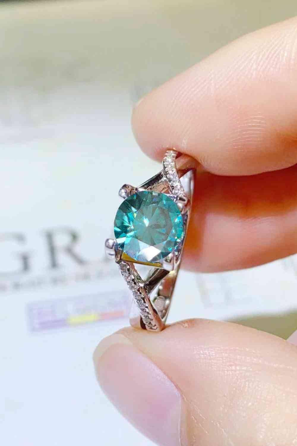 1 Carat Moissanite Crisscross 925 Sterling Silver Ring - Clothes For Her Online Store