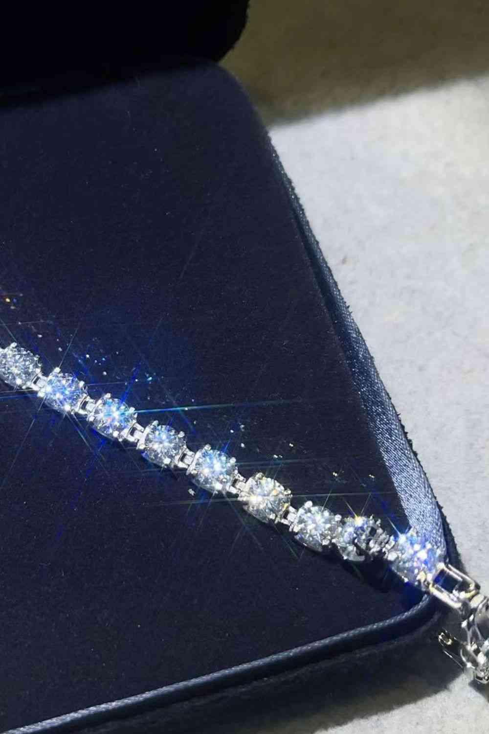 10 Carat Moissanite Platinum-Plated Bracelet - Clothes For Her Online Store