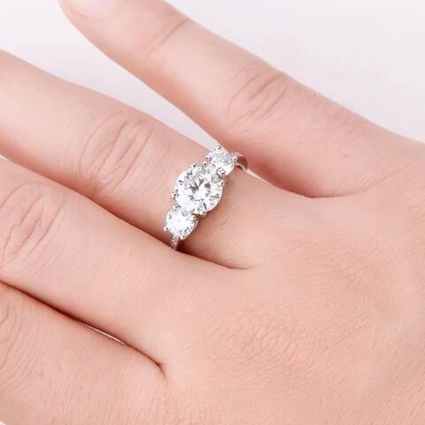 3 Carat Moissanite 925 Sterling Silver Ring - Clothes For Her Online Store