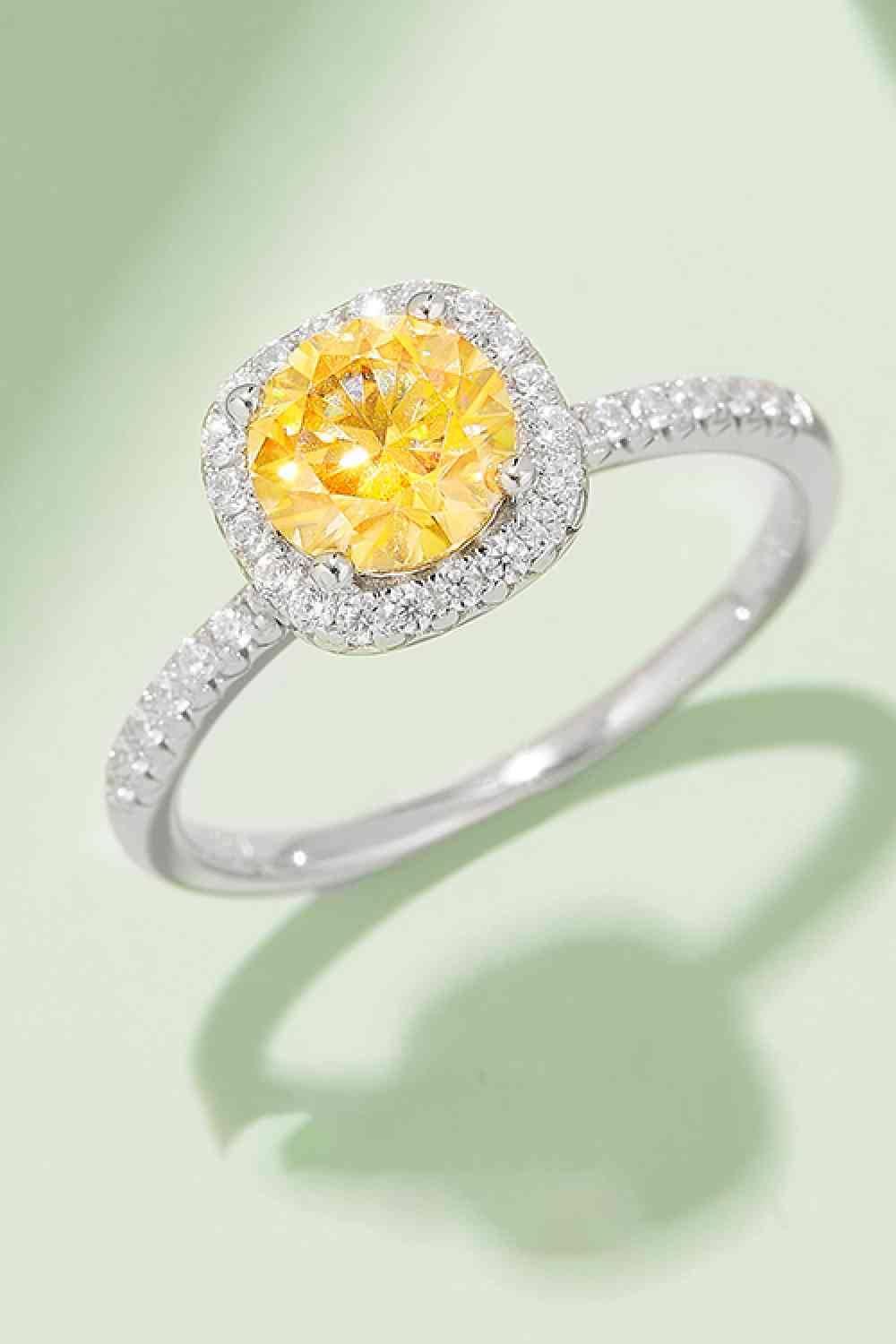 Adored 1 Carat Moissanite 925 Sterling Silver Halo Ring - Clothes For Her Online Store