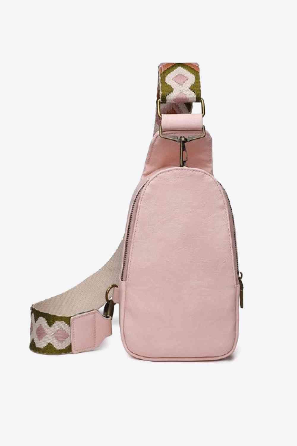 Random Pattern Adjustable Strap PU Leather Sling Bag - Clothes For Her Online Store