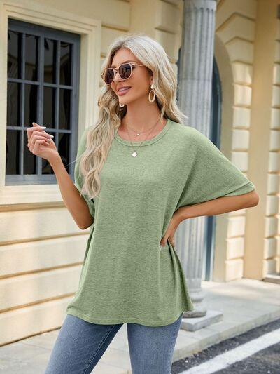 Florira Round Neck Half Sleeve T-Shirt - Clothes For Her Online Store