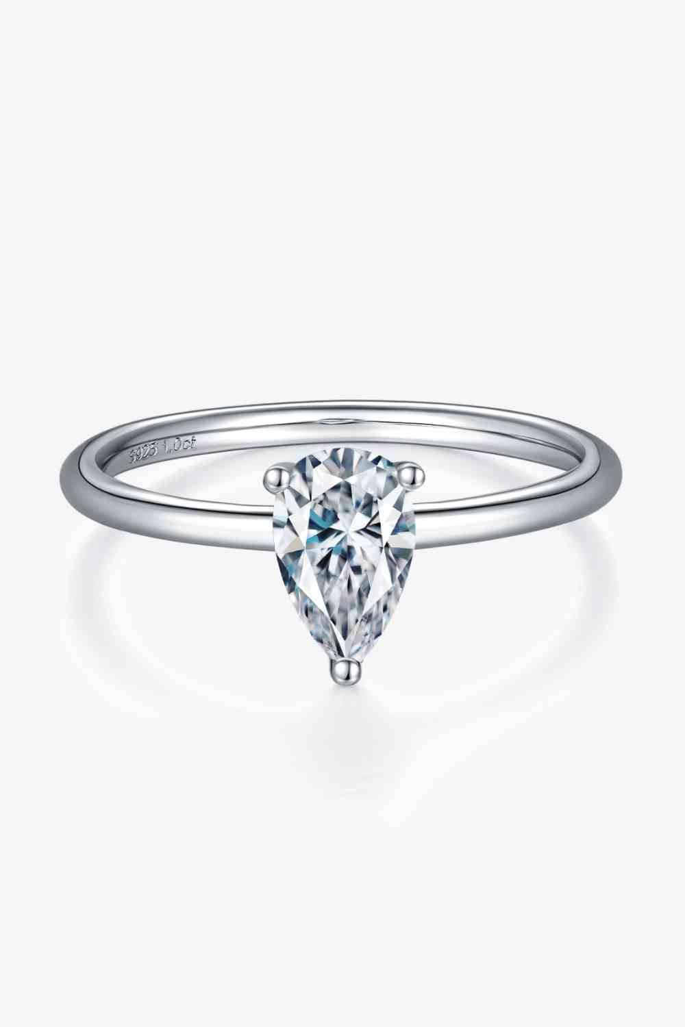 1 Carat Moissanite 925 Sterling Silver Solitaire Ring - Clothes For Her Online Store
