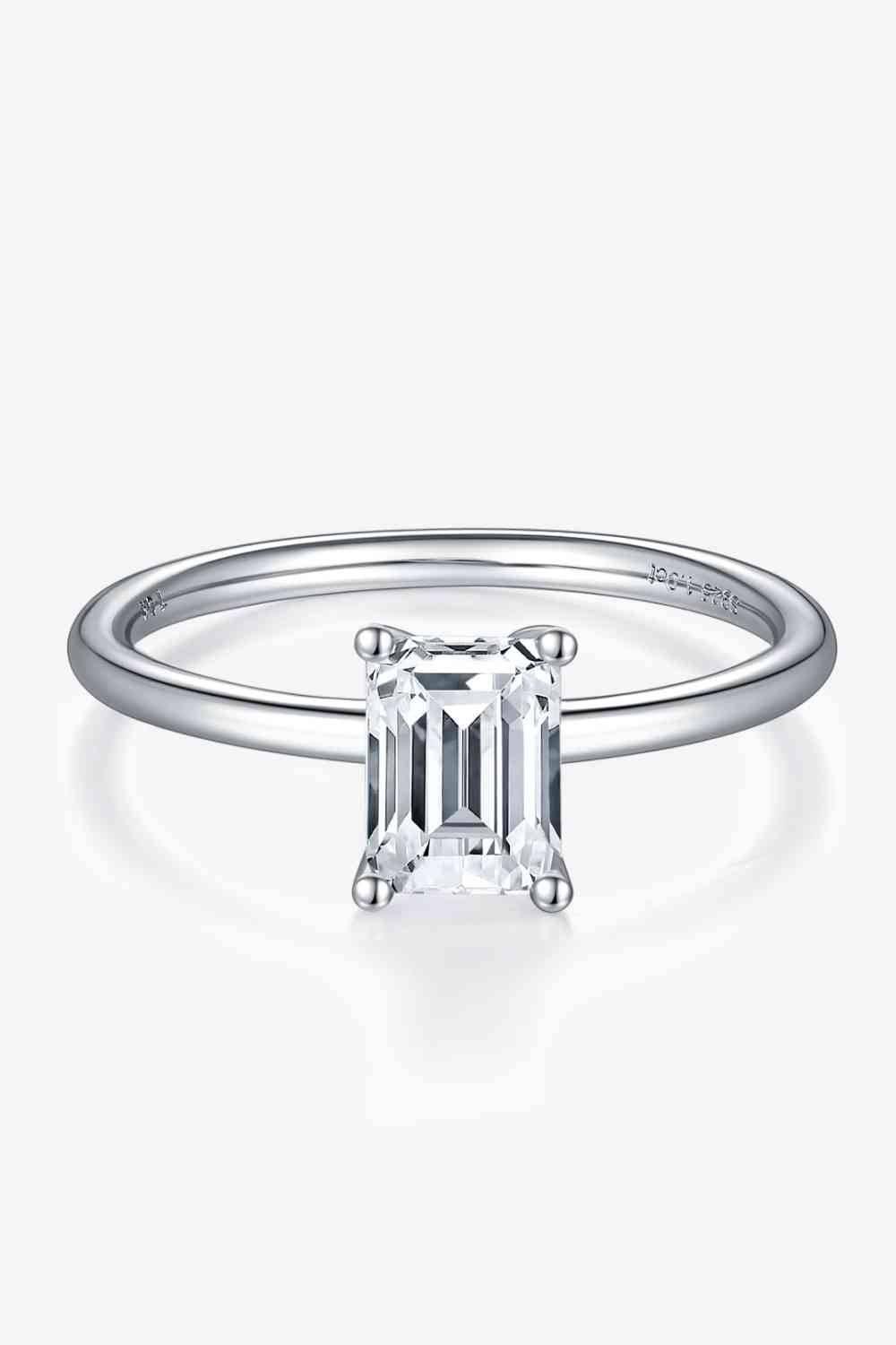 1 Carat Moissanite 925 Sterling Silver Solitaire Ring - Clothes For Her Online Store