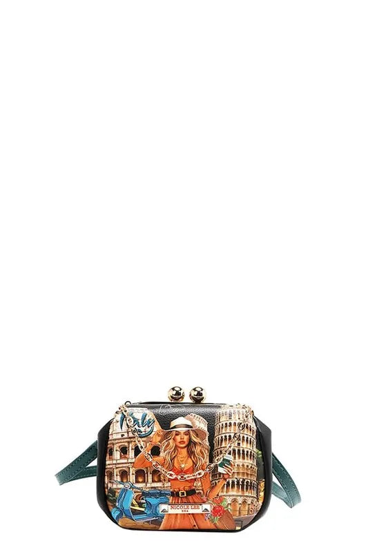 Nicole Lee USA Kiss-Lock Crossbody Mini Bag