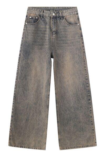 Wide Leg Jeans with Pockets - Clothes For Her Online Store