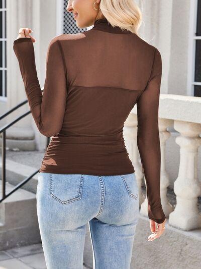 Lovelet Mock Neck Long Sleeve Top - Clothes For Her Online Store