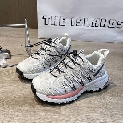 Lace-Up Mesh Platform Athletic Shoes - Clothes For Her Online Store