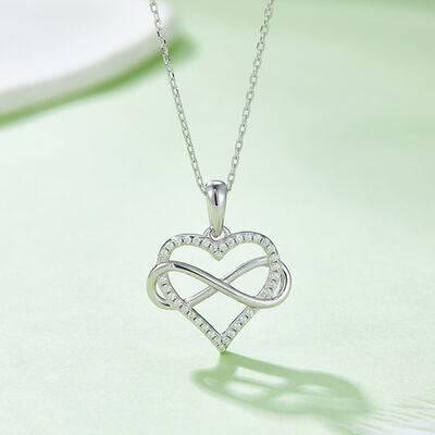 Moissanite 925 Sterling Silver Heart Shape Necklace - Clothes For Her Online Store