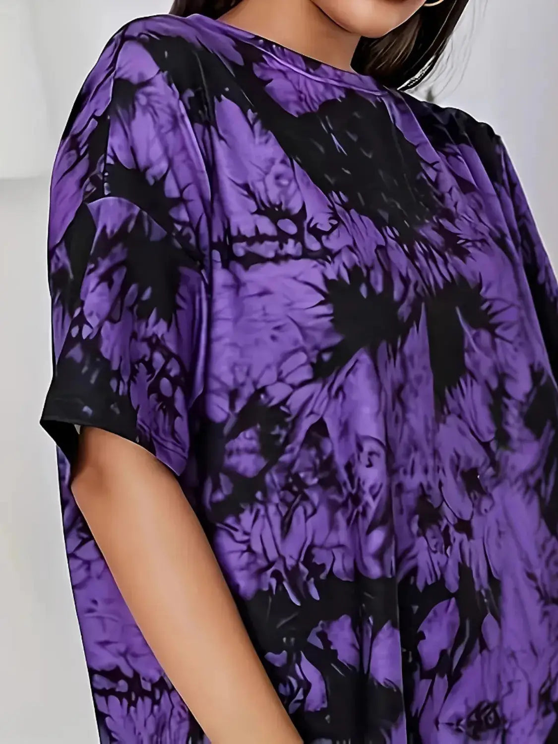 Tie-Dye Round Neck Short Sleeve T-Shirt - Clothes For Her Online Store