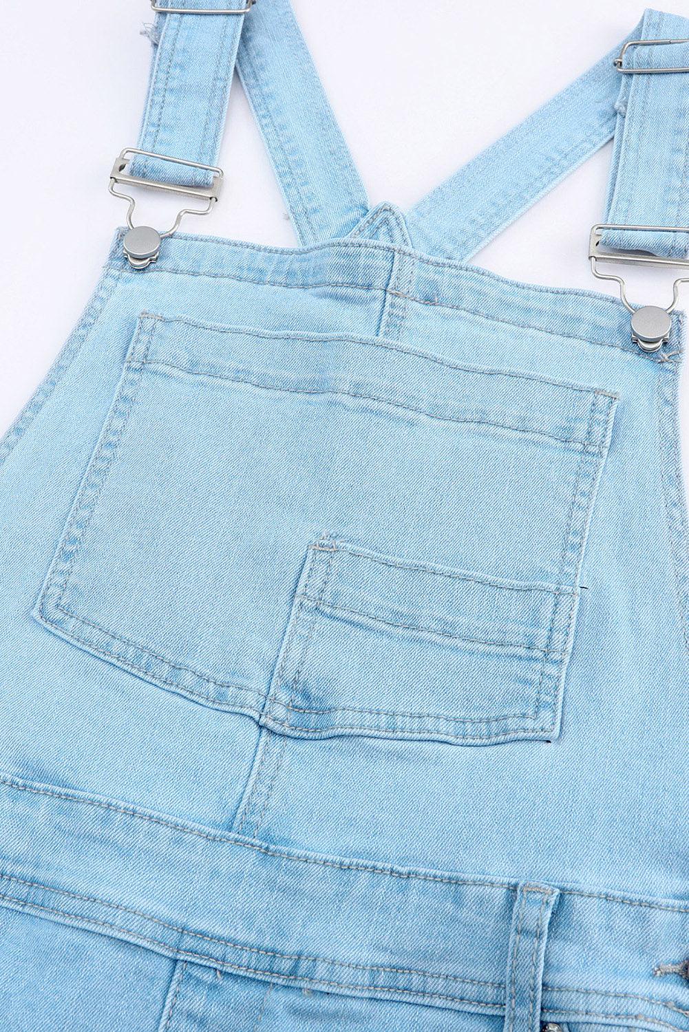 Distressed Denim Overalls with Pockets - Clothes For Her Online Store