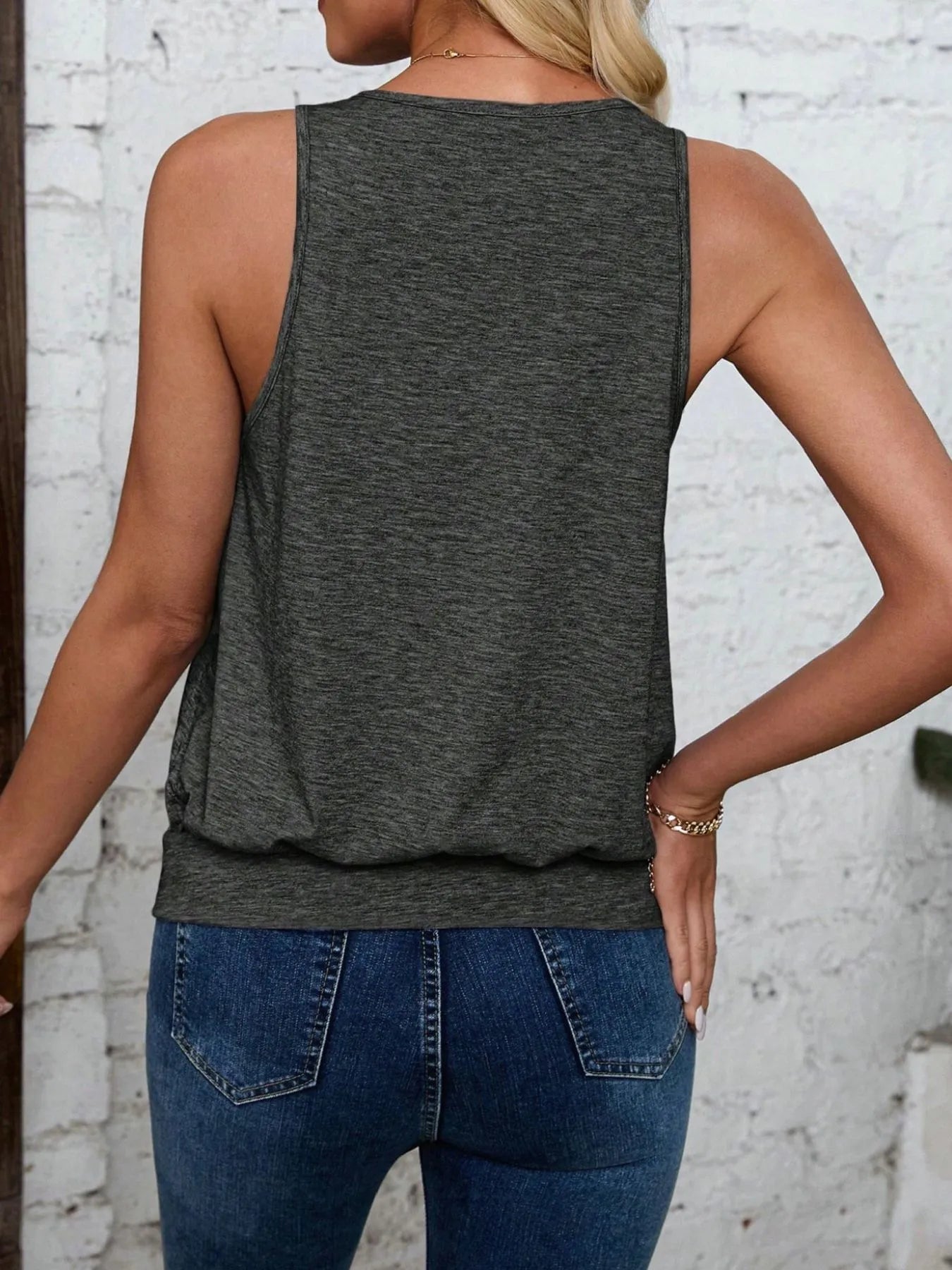 Solid V-Neck Tank