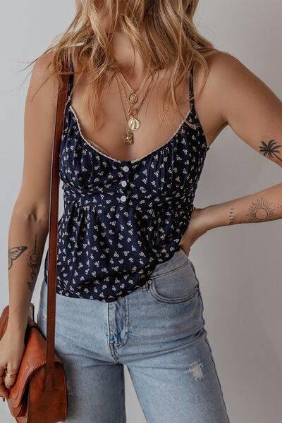 Tied Printed Cami - Clothes For Her Online Store