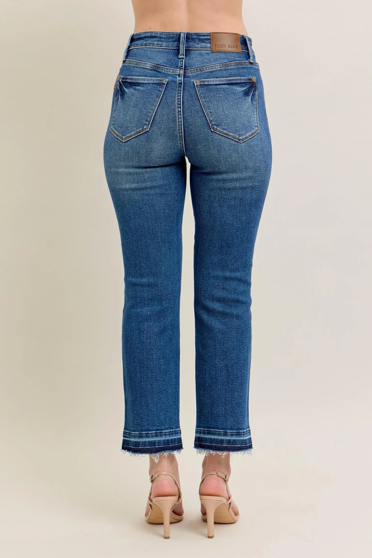 Judy Blue Full Size Hw Vintage Wash Release Hem Kick Flare Jeans Plus Size