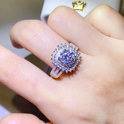 2 Carat Moissanite 925 Sterling Silver Ring - Clothes For Her Online Store