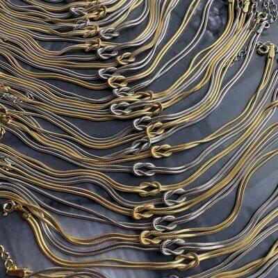 Titanium Steel Knotted Necklace - Clothes For Her Online Store