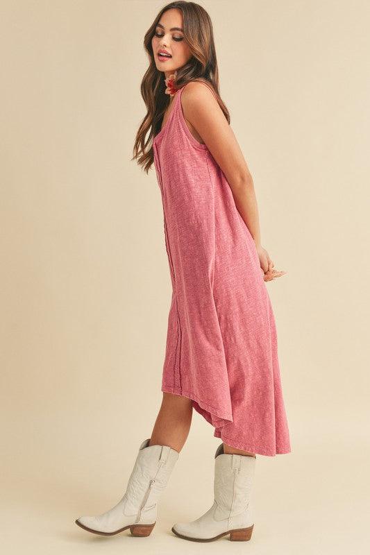 Aemi + Co High-Low Hem Scoop Neck Midi Tank Dress - Clothes For Her Online Store