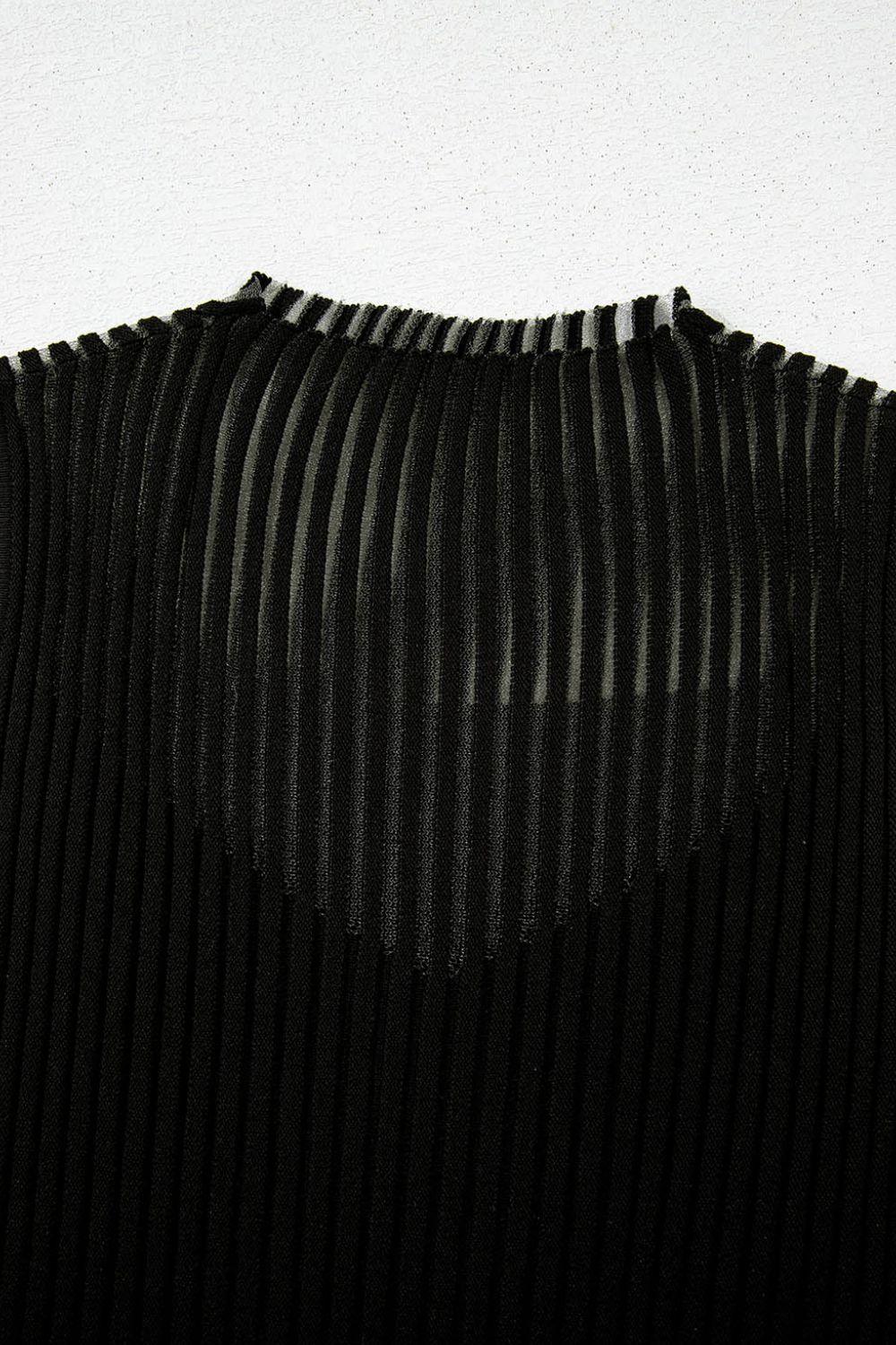 Ribbed Texture Mesh Knit Tank - Clothes For Her Online Store