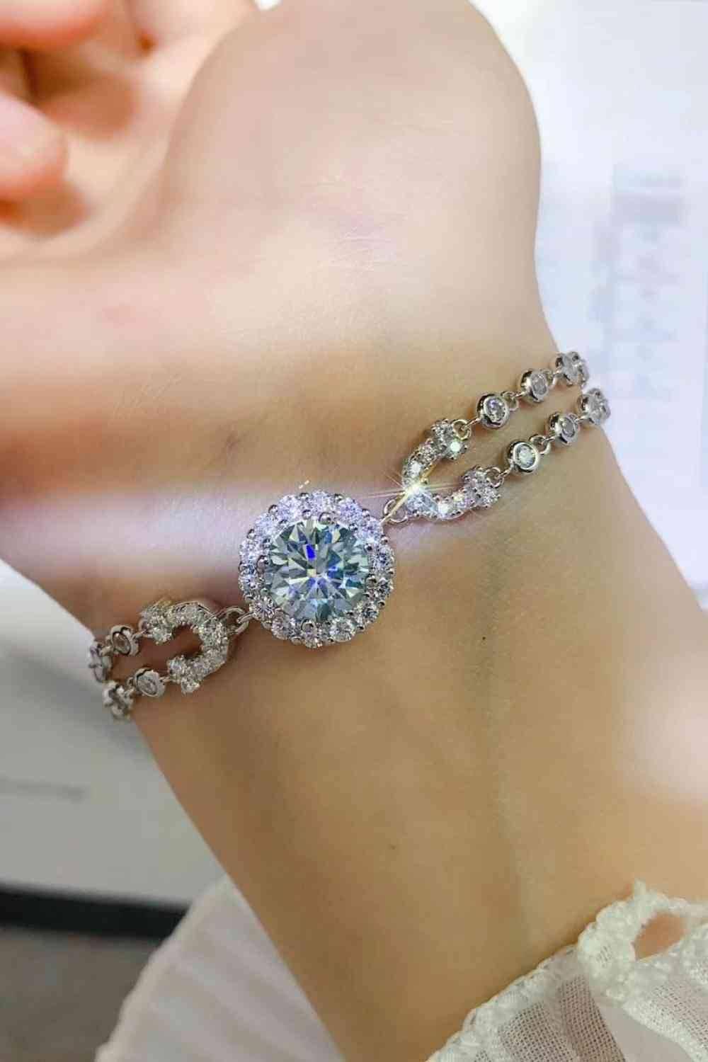 2 Carat Moissanite Double-Layered Bracelet - Clothes For Her Online Store