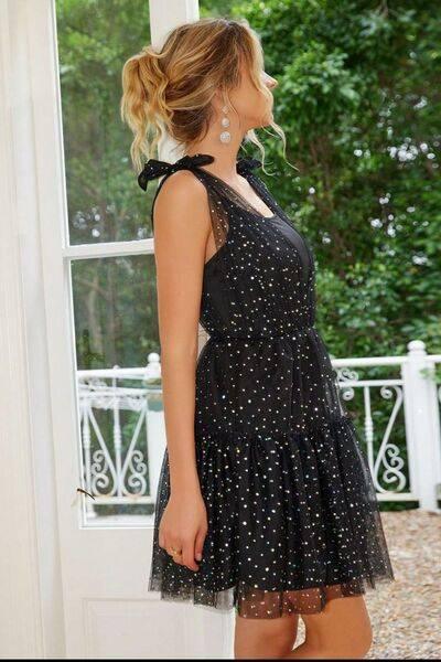 Tied Scoop Neck Mini Cami Dress - Clothes For Her Online Store