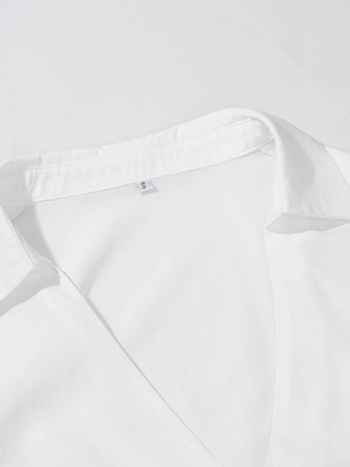 Devine Button Down Collared Neck Long Sleeve Shirt - Clothes For Her Online Store