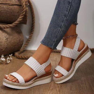 Peep Toe Wedge Sandals - Clothes For Her Online Store