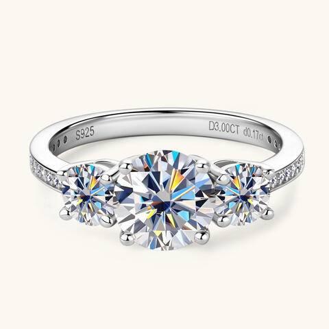3 Carat Moissanite 925 Sterling Silver Ring - Clothes For Her Online Store